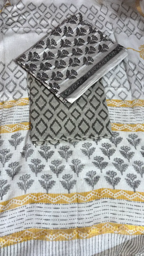 Block print cotton suit