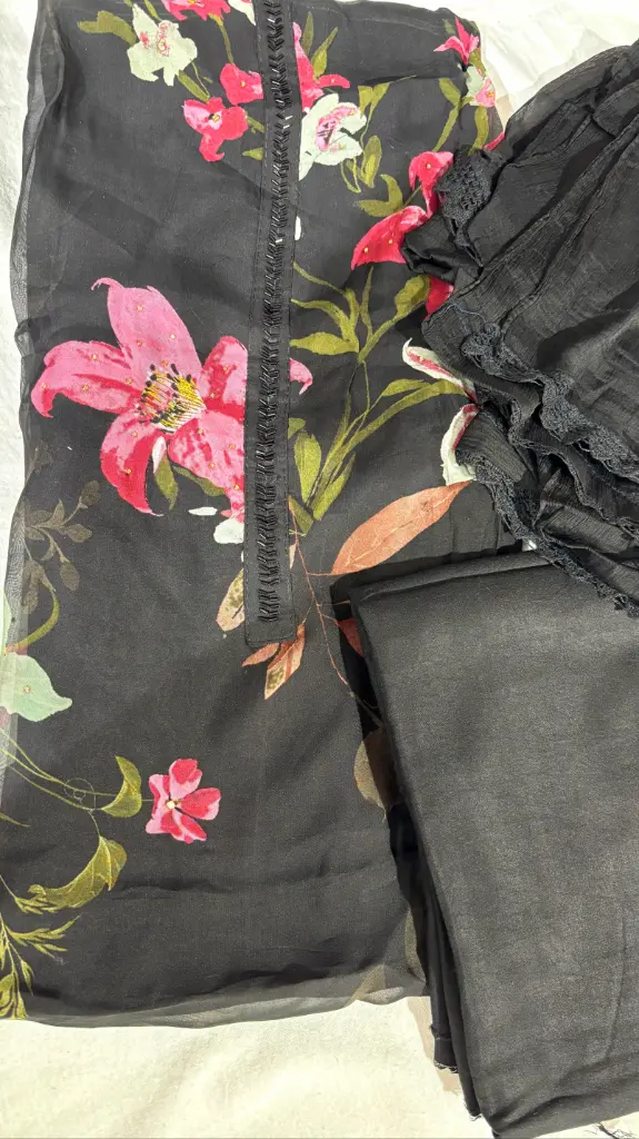 Organza Suit floral print